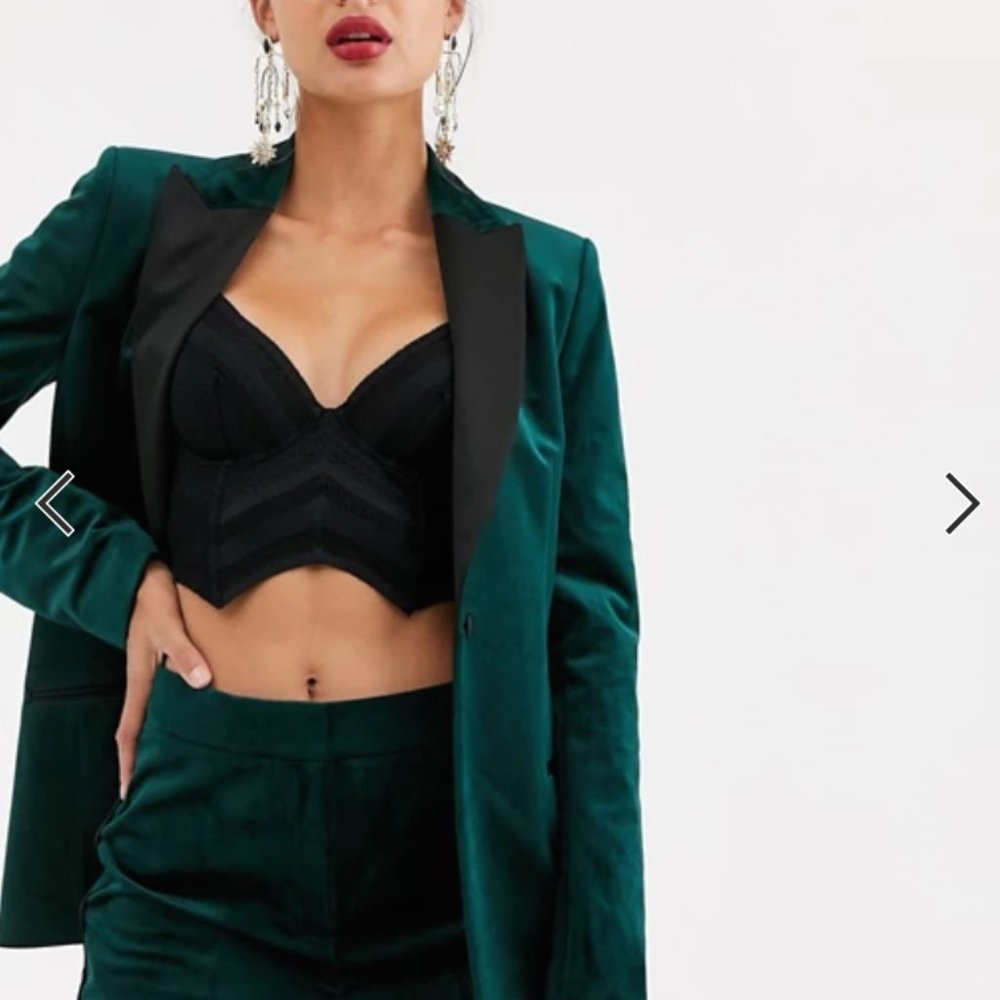 ASOS TALL green velvet suitjacket - NWT